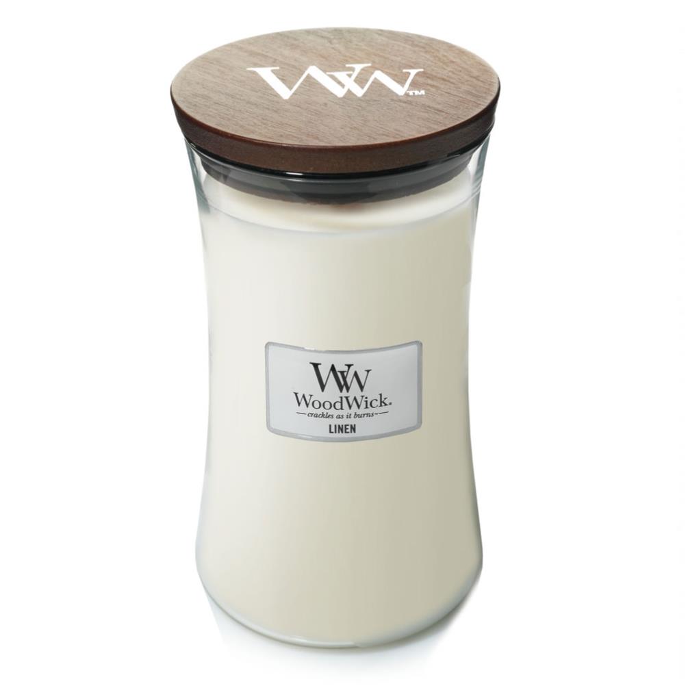 WoodWick Linen Large Hourglass Candle Extra Image 1